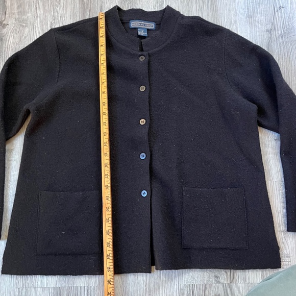 Herman Geist Vintage Wool Cardigan Sweater Jacket Button Pockets M gray - Picture 5 of 7